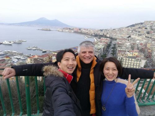 Antonino with customers