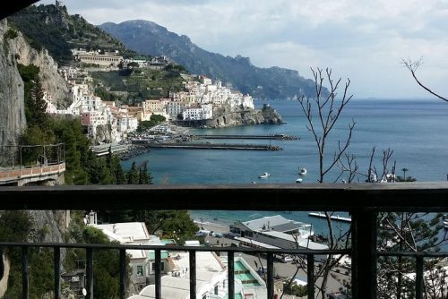 The Amalfi Coast from a restaurant